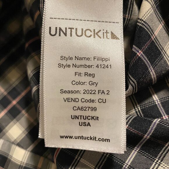 UNTUCKit Men's Button Down Plaid Long Sleeve Shirt, Size 3XL - Picture 5 of 6